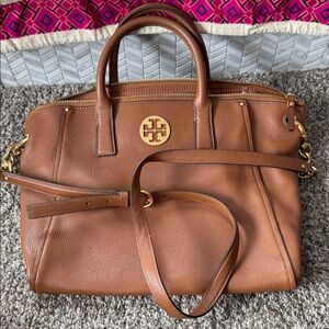 Tory Burch Tan Leather Satchel handbag crossbody